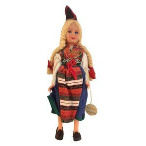 Swedish Rättvik Doll By Lilly Jacobsson 7" Folk Art Costume Vintage Details